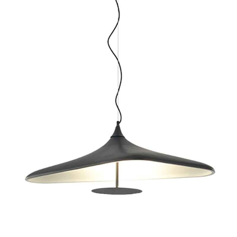 Black Hat Shaped Chandelier Light Fixture Art Deco Resin LED Pendant Lighting for Diner