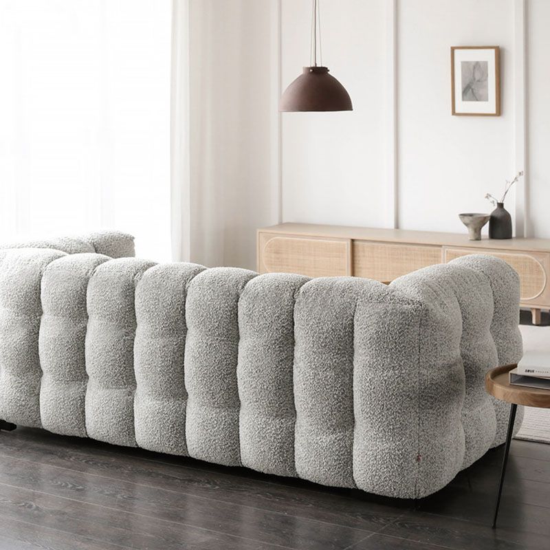Pillow Sewn Back Sofa Contemporary Tuxedo Arm Wool - 40.16" D