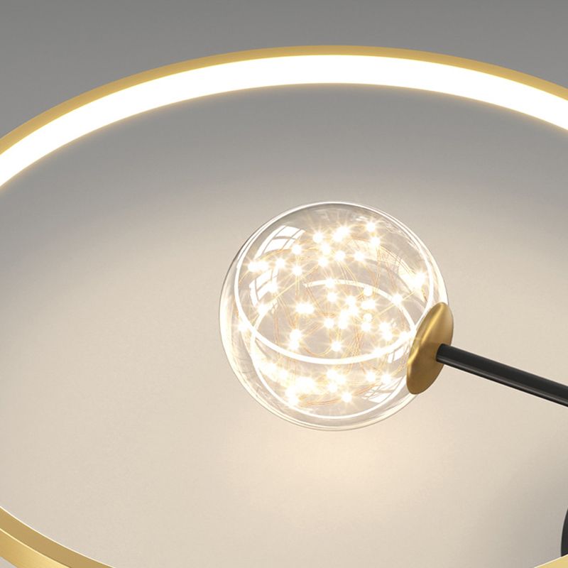 Cerchio semifulto lampada a montaggio acrilico moderno lampade a soffitto a filo a filo per camera da letto