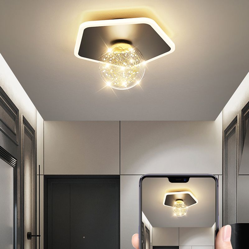 Black LED Ceiling Light Modernism Flush Mount Lighting for Kitchen