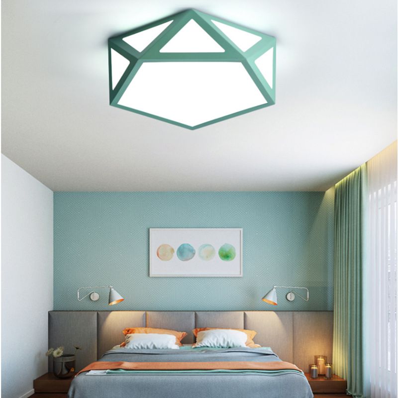 Nordic Style Flush Mount Ceiling Lamp Diamond Shape LED Flush Mount Lighting for Bedroom