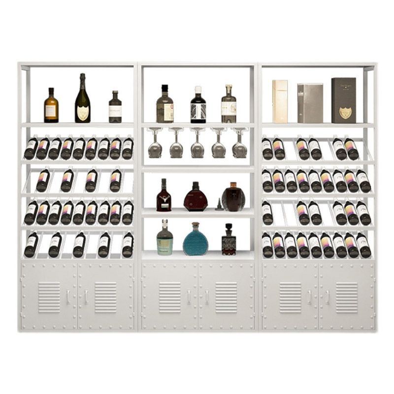 Modern Floor Wine Rack Metal Wine Bottle & Glass Rack for Dining Room