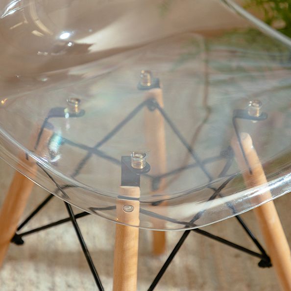 Modern Contemporary Plastic Armless Dining Chairs Solid Dining Chairs