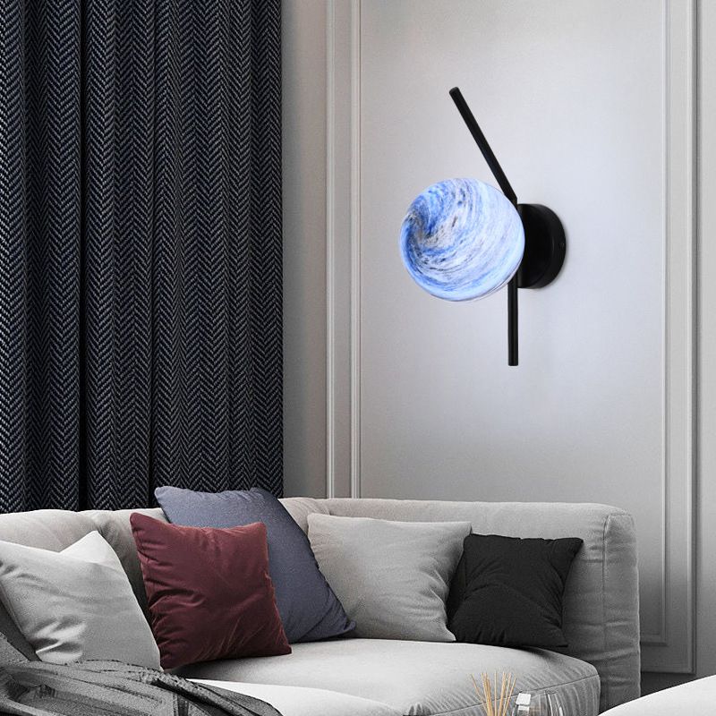 Modernist Wall Sconce Orb Glass Wall Light Fixture for Bedroom