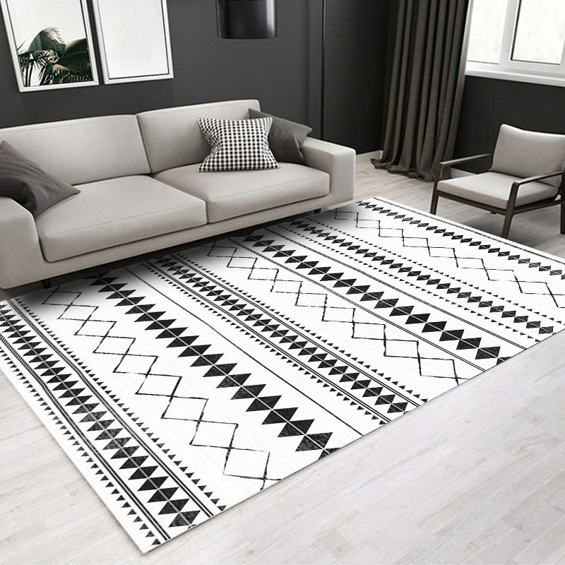 Minimalist Graphic Print Rug Polyester Indoor Rug Stain Resistant Area Carpet for Home Decoration
