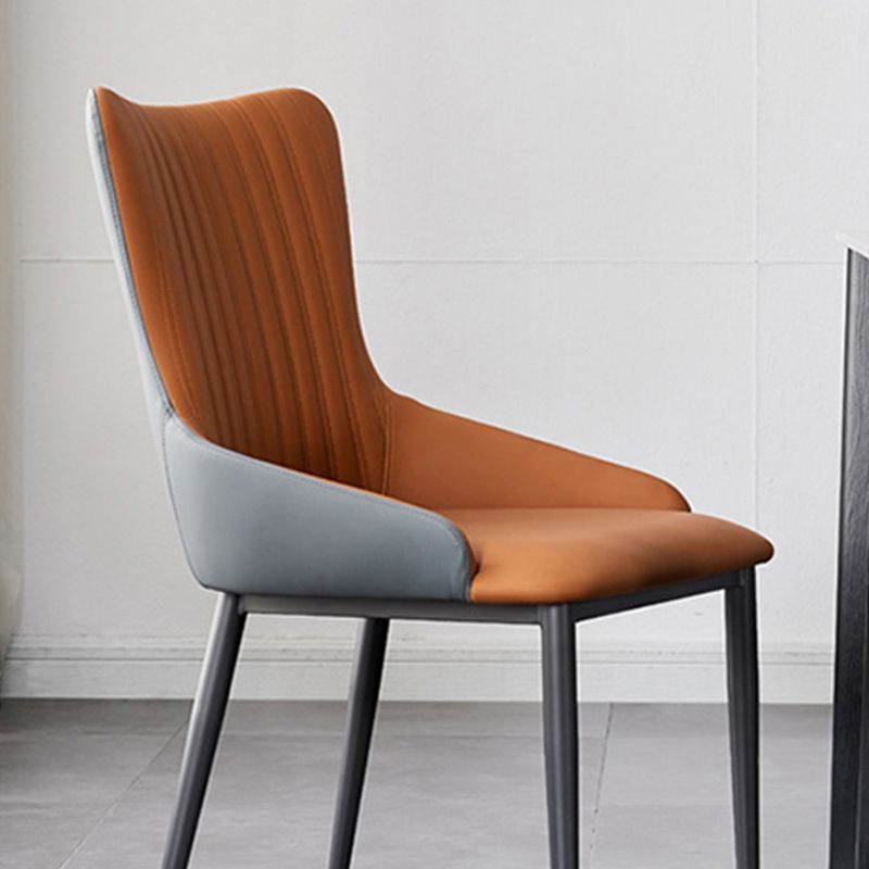 Industrial Arm Chair Solid Back Metal Dining Room Chair for Dining Room