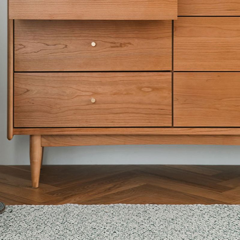 Minimalistic Water Resistant Storage Cabinet Solid Wood Accent Chests with 6 Drawers