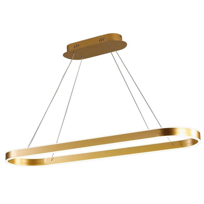 Modern Chandelier Linear Oval Island Lights 2 Light Metal Island Lighting Fixtures