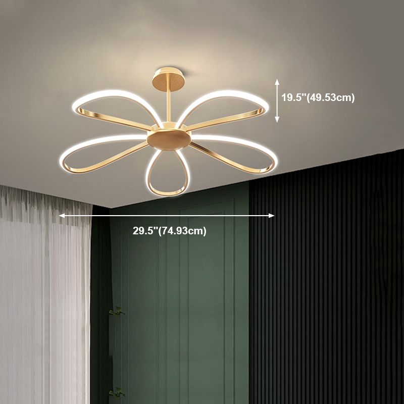 Floral Metal Hanging Chandelier Nordic Style LED Pendant Chandelier for Living Room