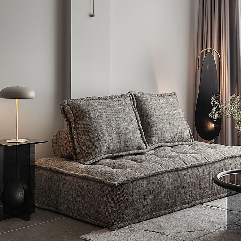 Modern Sofa with Bolster Pillows Armless Settee for Bonus Room