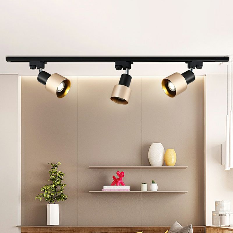 Grenade Shaped Metal Track Light Fixture Modern Style Semi Mount Lighting for Living Room