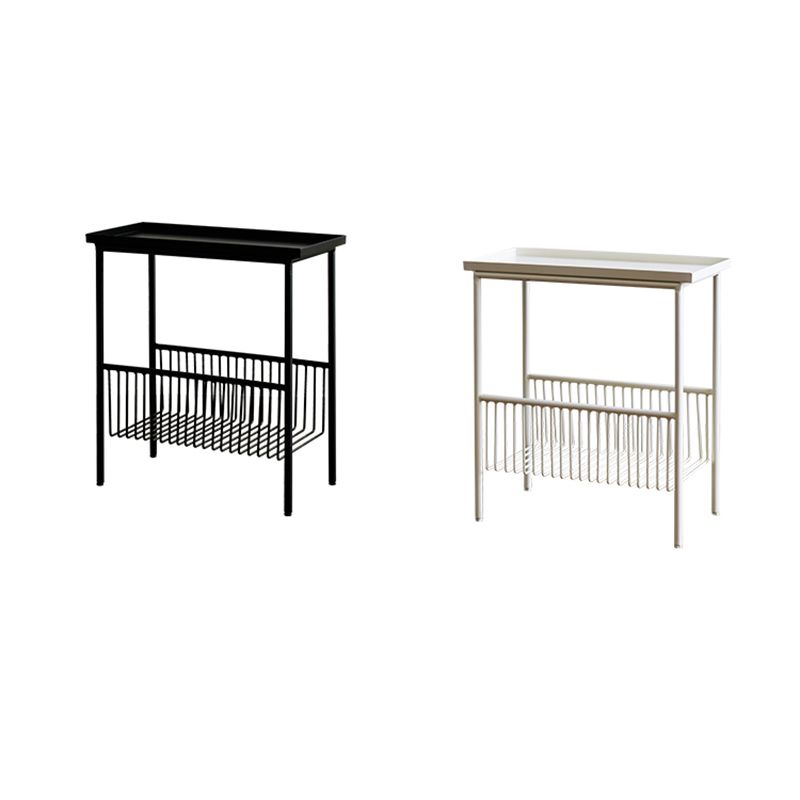 Contemporary Tray Top End Table 21.65" Tall Metal Side Table