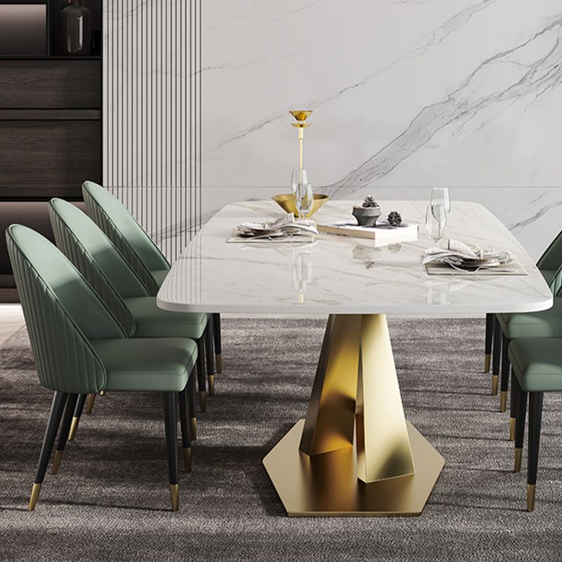 Glam Faux Leather Dining Chairs Armless Side Chairs with Wood Legs for Kitchen