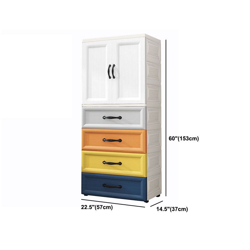 Plastic Contemporary Storage Cabinet for Bedroom Matte Finish Cabinet