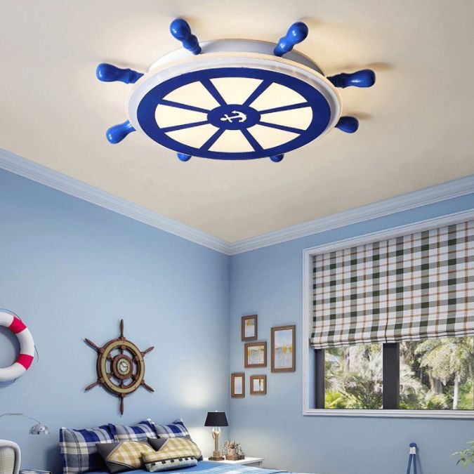 Plafonnier encastré à gouvernail en métal luminaire encastré pour chambre d'enfant