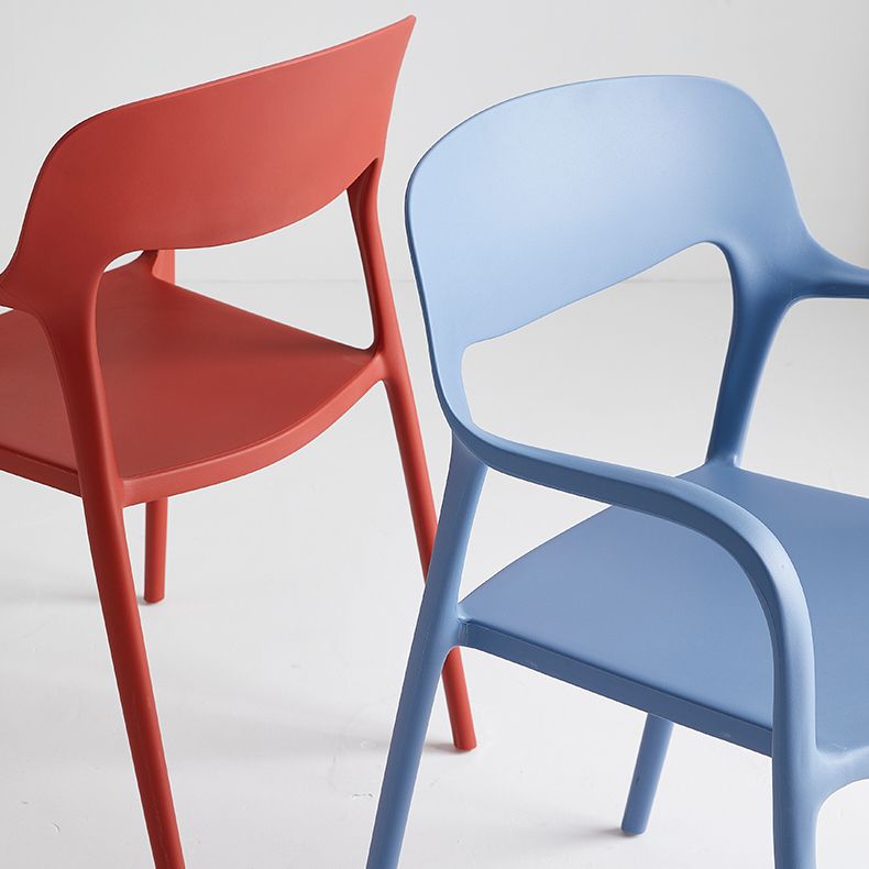 Plastic Stackable Dining Chair Contemporary Design Multicolor Arm Chair