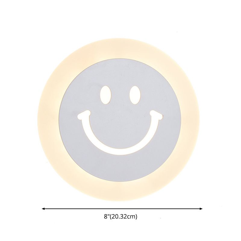 Smile Face Acrylique Mur Gasque Éclairage Simplicité LED LED BLANC MUR ÉCLAIRAGE