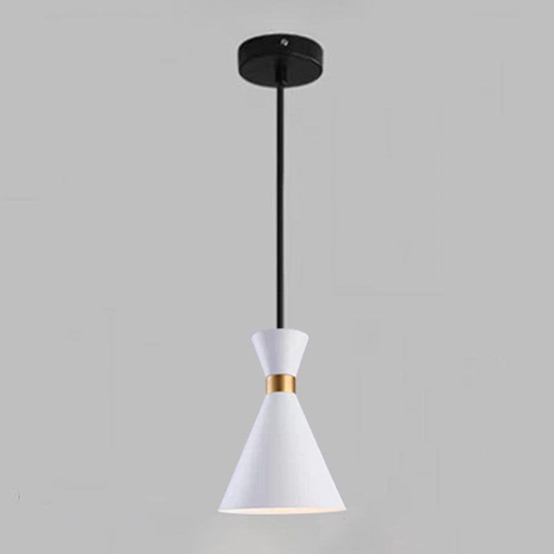 Metal Cone Hanging Lights Modern Macaron Style 1 Head Hanging Mount Fixture for Bedroom