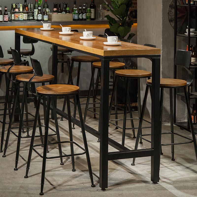 Coffee Shop Bar Height Counter Height Table Industrial Solid Wood Rectangle Pub Table