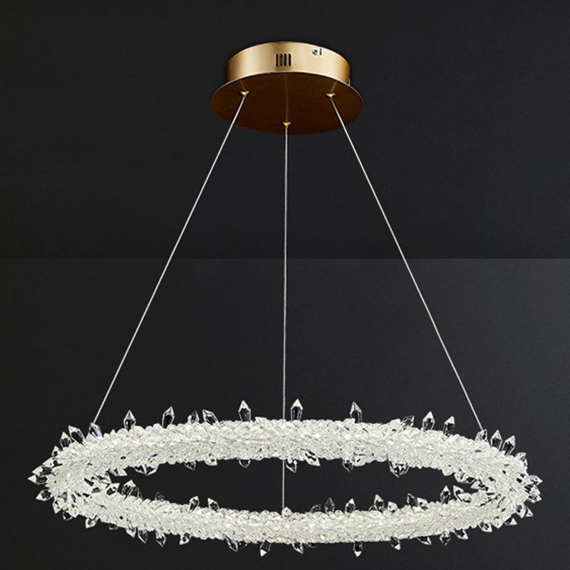 Moderner Stil klarer Kristallgehängnisbeleuchtung 1-Licht-Orbikularleuchterlampe