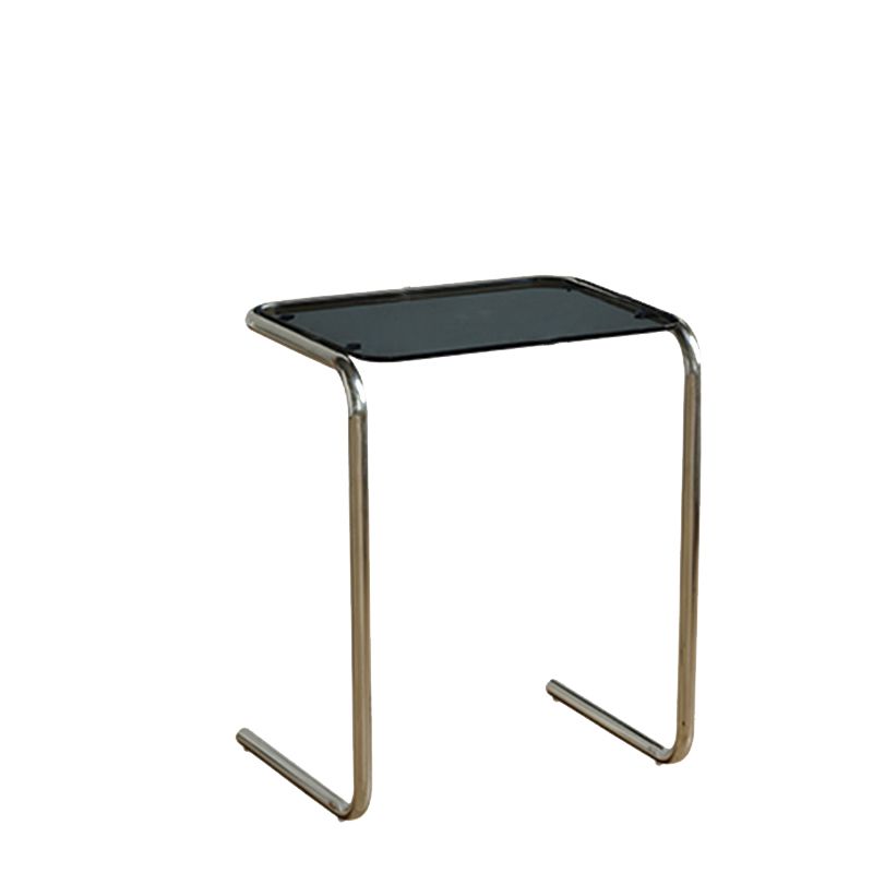 Modernistic Metal C Side Table Glass Top Side End Table for Living Room