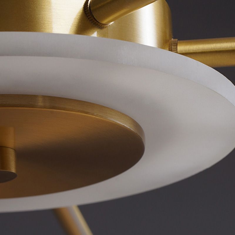 Contemporary Tapered Flush Light Fixture Crystal Flush Mount Ceiling Fixture in Gold