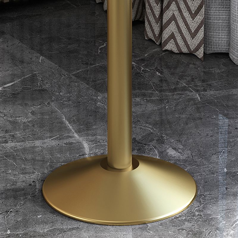 Round Sintered Stone Top Table Contemporary Metal Base Dining Table