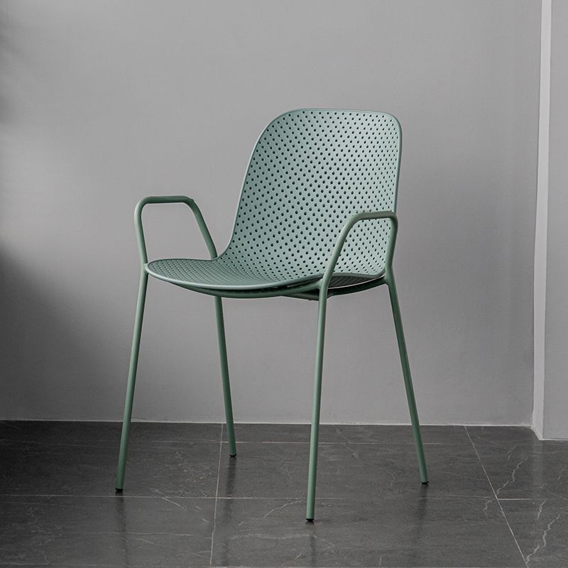 Contemporary Indoor/ Outdoor Chair Metal Dining Armchair Side Chair