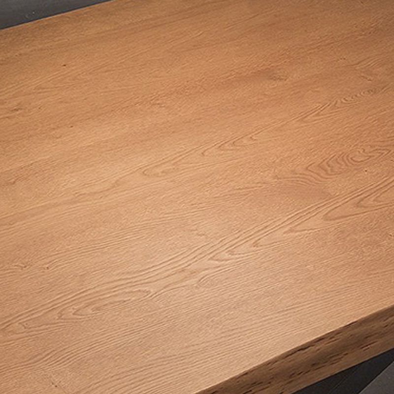 Rectangle Black Base Dining Table Modern Pine Wood Table for Kitchen Use