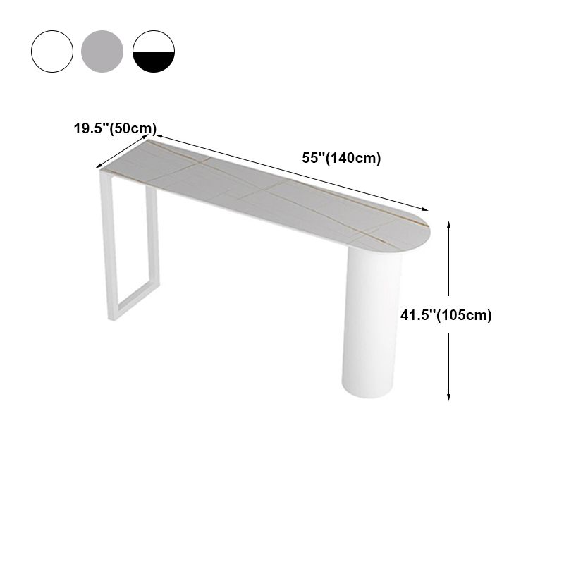 Cafe and Break-room Bistro Accent Dining Table Modern Stone Double Pedestal Counter Table