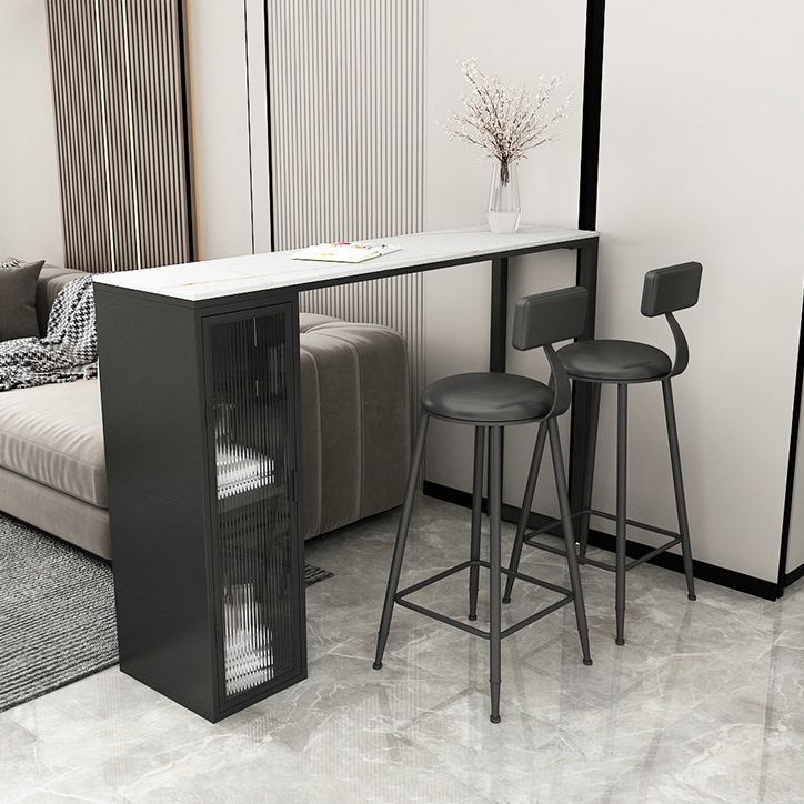 Contemporary Bar Table Rectangle Pub Table for Indoor and Breakroom