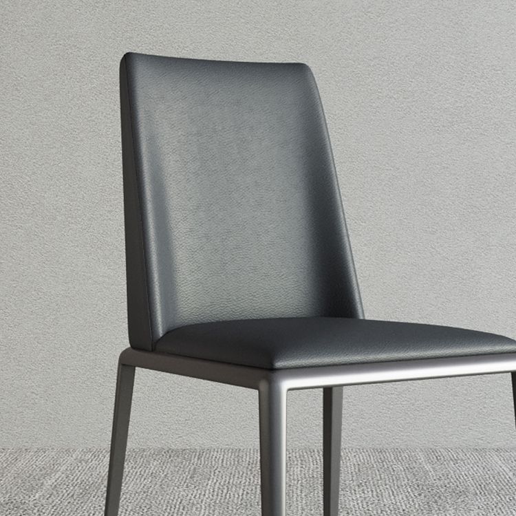 Silver Leg Contemporary Faux Leather Dining Room Chair for Home