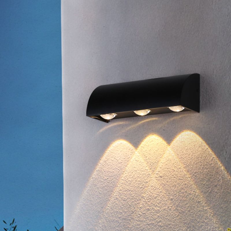Moderne LED-spoelmontage Wand SCONCE Zwart kwartcilinder wandlamp met metalen schaduw