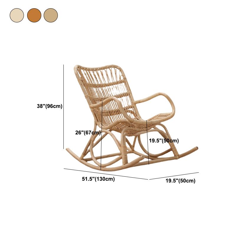 Modern Rocking Accent Chair Rattan/Wicker Rocker Chair for Balcony