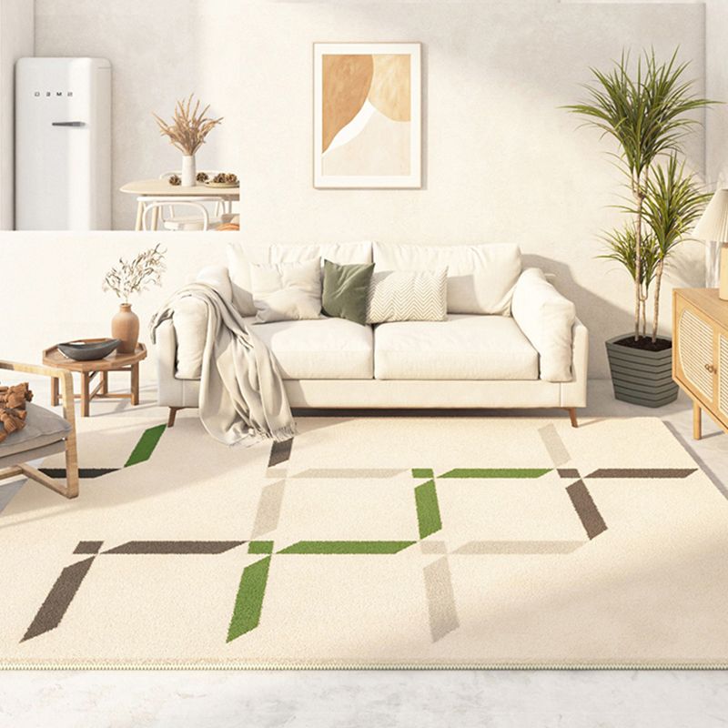 Green Modern Rug Polyester Color Lump Area Rug Non-Slip Backing Rug for Living Room