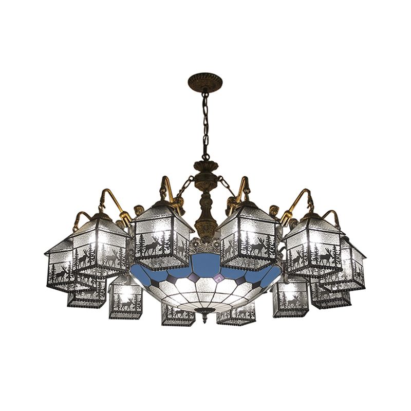 Lustre de maison suspendu traditionnel avec lampe suspendue transparente en verre sirène pour salon