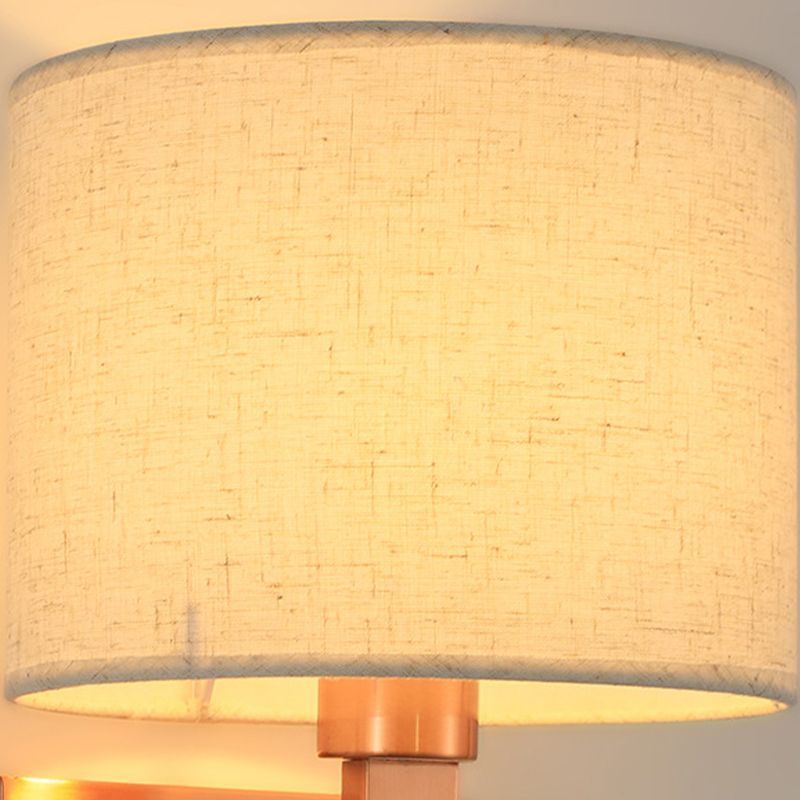 Cylinder Wall Lighting Modern Creative Fabric Wall Sconces in Gold