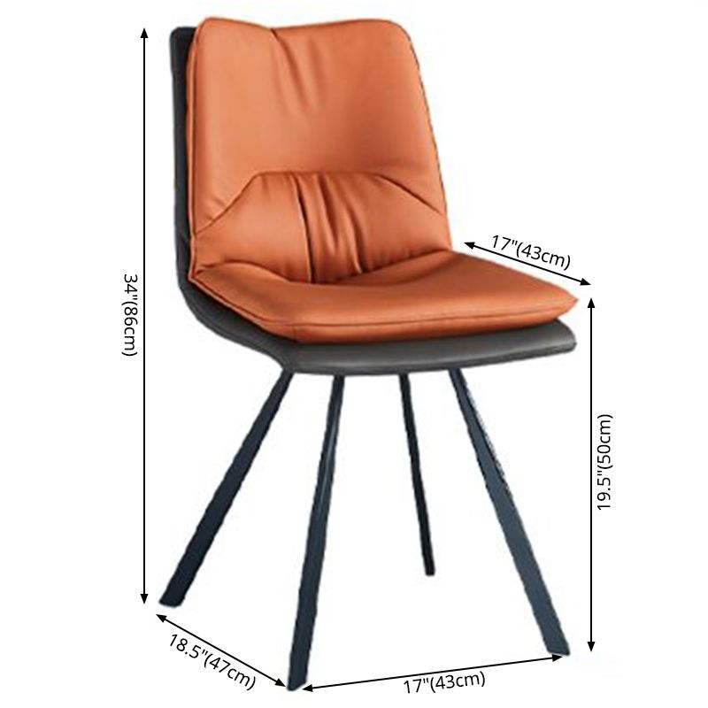 PU Leather Contemporary Restaurant Side Chair Parsons Matte Finish Dining Chair