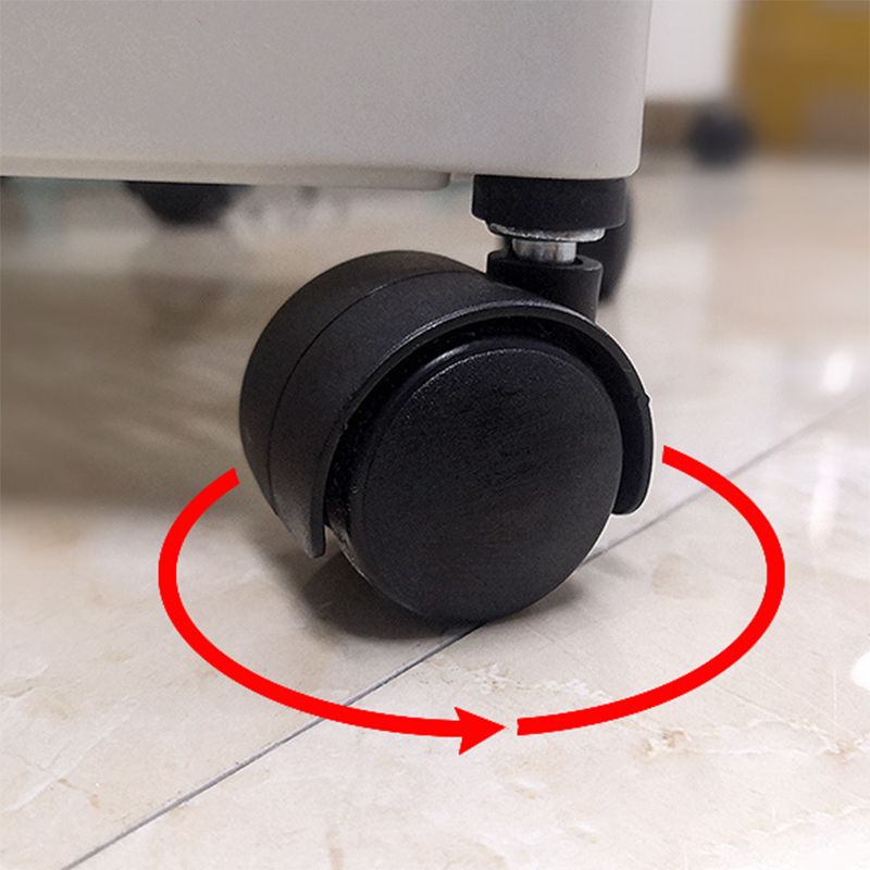 Contemporary Plastic Geometric Bookcase Open Back Bookshelf with Wheels