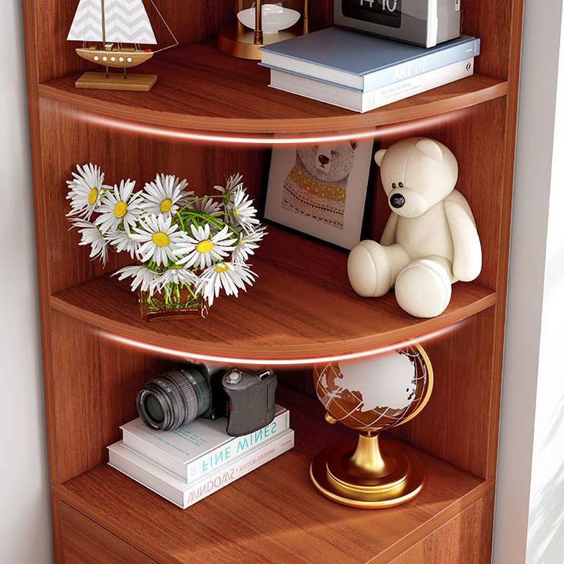 Modern Engineered Wood Book Shelf Corner Vertical Shelf Bookcase for Bedroom