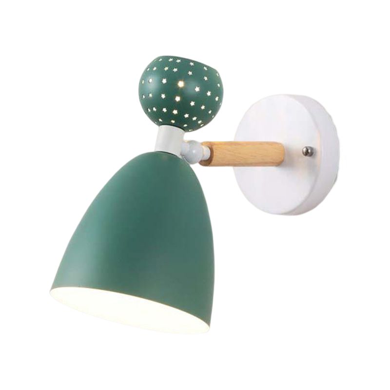 Contemporary Macaron Metal Wall Light Wood Lighting for Dining Room