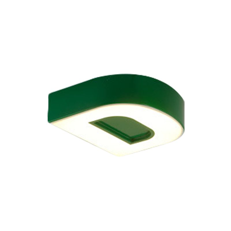 Plafonnier LED en forme d'alphabet pour enfants, montage encastré en acrylique, pour maternelle, vert/rouge/bleu
