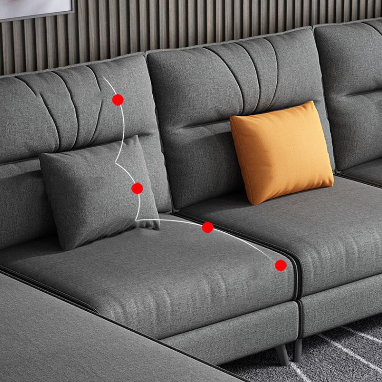 Scandinavian Living Room Fabric Cushions Pillow Top Arm Seating