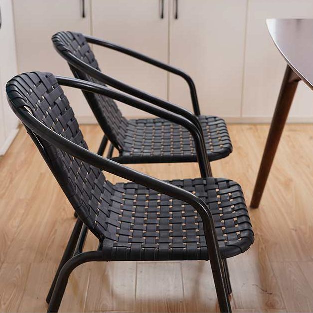Contemporary Style Arm Chair Plastic Dining Accent Chair for Dining Room