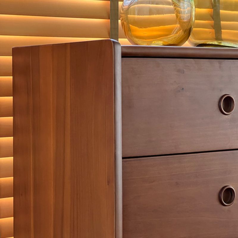 Contemporary Horizontal Double Dresser Wood Storage Dresser for Living Room