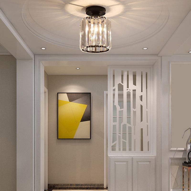 Crystal Geometric Flush Mount Light Modern Style 1 Light Flush Ceiling Light Fixtures