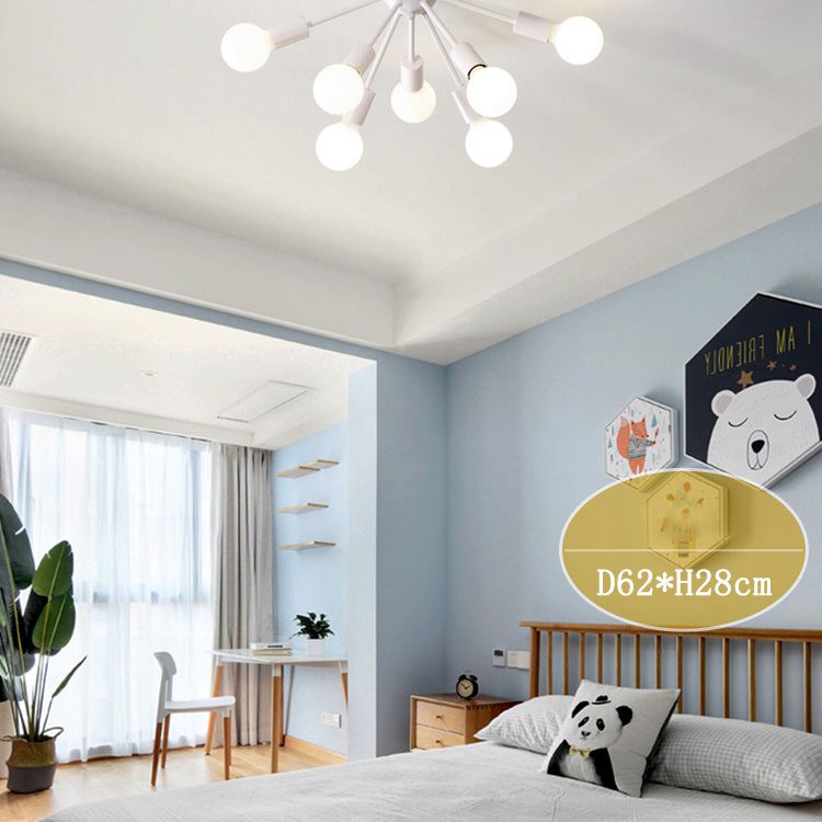 Éclairage de plafond Sputnik industriel Light Metal 12-Light Metal Semi Flush Lightture pour le salon