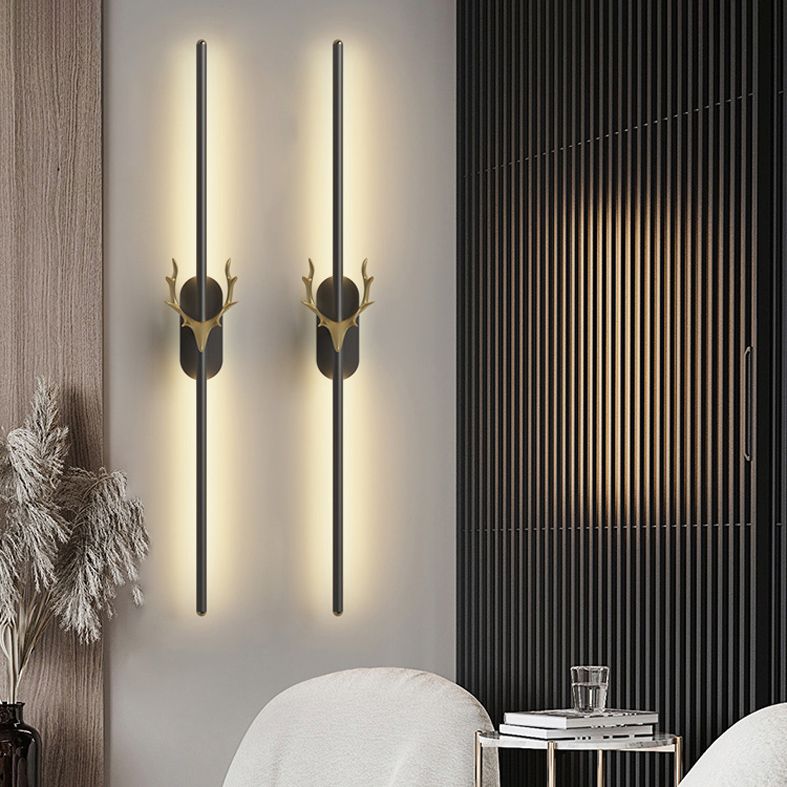 Disparo de pared en forma de línea LED con metal asquera simple moderno de montaje en la pared interior de la pared lámpara