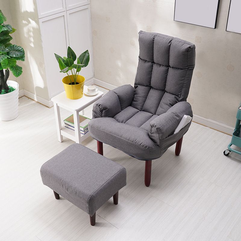 Linen Lounge Chair 20.86" L x 18.89" W Adjustable Accent Chair with Storage