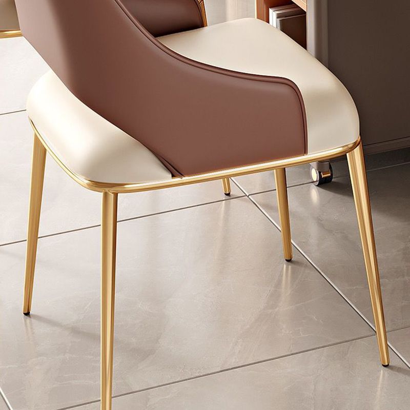 Dining Room Glam Side Chair Faux Leather Chair with Upholstered